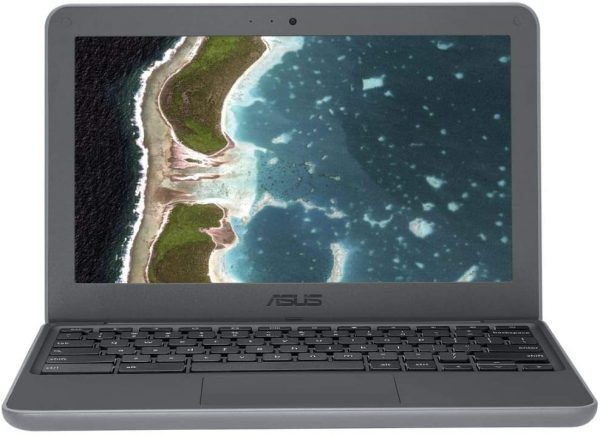ASUS Chromebook C202SA-YS02 11.6in Ruggedized and Water Resistant Design with 180 Degree (Intel Celeron 4 GB, 16GB eMMC, Gray & Silver (Renewed)