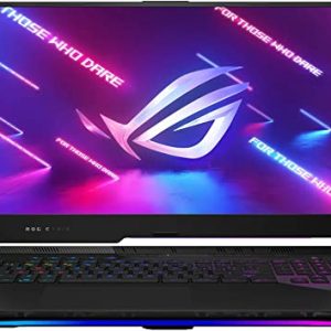 ASUS ROG Strix Scar 17 (2021) Gaming Laptop, 17.3” 165Hz IPS QHD, NVIDIA GeForce RTX 3080, AMD Ryzen 9 5900HX, 32GB DDR4, 1TB SSD, Opti-Mechanical Per-Key RGB Keyboard, Windows 10 Pro, G733QS-XS98Q
