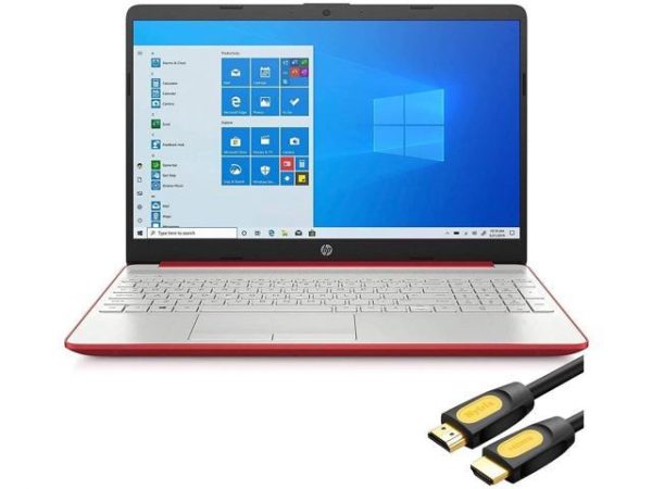 HP 15.6" HD Micro-Edge Laptop, Intel 4-Core Pentium Silver N5030 up to 3.10 GHz, 16GB RAM, 256GB SSD, WebCam, USB-C, Ethernet, Numberpad, HDMI, Myrtix HDMI Cable, Win 10 Home S HP