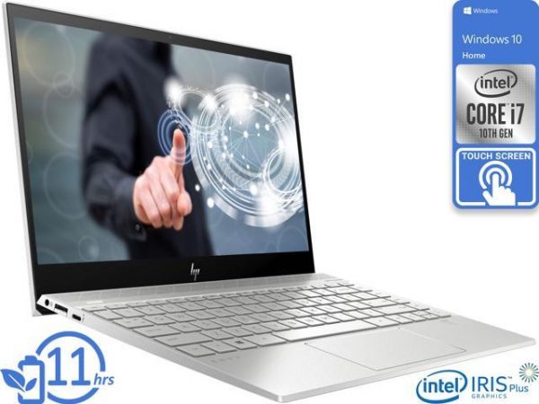 HP Envy Notebook, 13.3" IPS 4K UHD Touch Display, Intel Core i7-1065G7 Upto 3.9GHz, 8GB RAM, 512GB NVMe SSD, DisplayPort via USB-C, Card Reader, Wi-Fi, Bluetooth, Windows 10 Home (3C311UA) HP