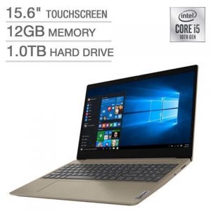 Lenovo IdeaPad 3 15.6" HD Touchscreen Laptop (10th Gen Intel Core i5-1035G1 Processor, 12GB DDR4 Memory, 1TB Hard Drive, Backlit Keyboard, Webcam, Bluetooth 5.0, Windows 10 Home) Lenovo