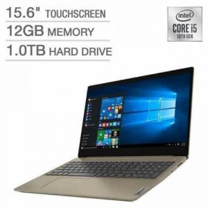 Lenovo IdeaPad 3 81WR000DUS 15.6" HD Touchscreen Laptop, 10th Gen Intel Core i5-1035G1, 12GB RAM,1TB Hard Drive, Windows 10 - Almond Lenovo