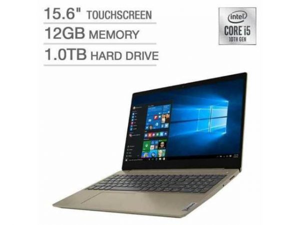 Lenovo IdeaPad 3 81WR000DUS 15.6" HD Touchscreen Laptop, 10th Gen Intel Core i5-1035G1, 12GB RAM,1TB Hard Drive, Windows 10 - Almond Lenovo