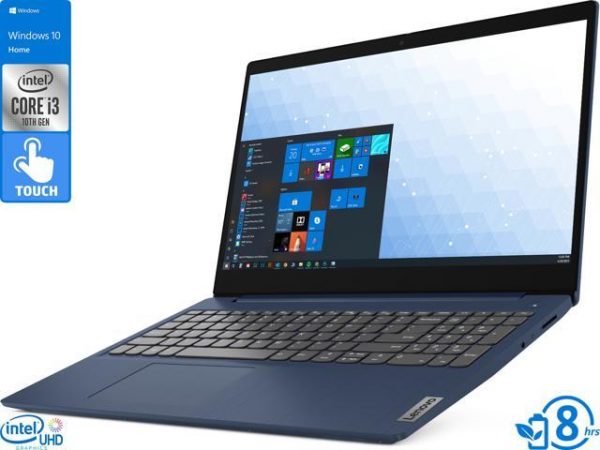Lenovo IdeaPad 3 Notebook, 15.6" HD Touch Display, Intel Core i3-10110U Upto 4.1GHz, 8GB RAM, 512GB NVMe SSD, HDMI, Card Reader, Wi-Fi, Bluetooth, Windows 10 Home S Lenovo