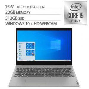 Lenovo IdeaPad 3 Touchscreen Laptop, 15.6" HD, 10th Gen Intel Core i5-1035G1 4-Core up to 3.6 GHz, 20GB RAM, 512GB SSD, WebCam, Keypad, Win 10 Lenovo