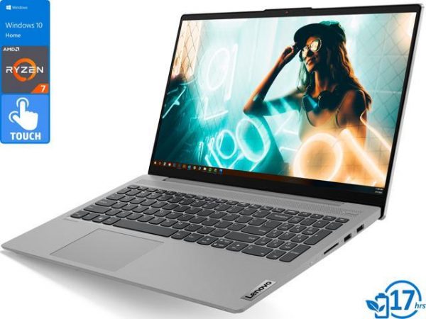 Lenovo IdeaPad 5 Notebook, 15.6" IPS FHD Touch Display, AMD Ryzen 7 4700U Upto 4.1GHz, 8GB RAM, 512GB NVMe SSD, Vega 6, HDMI, DisplayPort via USB-C, Wi-Fi, Bluetooth, Windows 10 Home (81YQ0006US) Lenovo