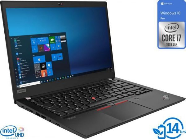 Lenovo ThinkPad T14 Notebook, 14" IPS FHD Display, Intel Core i7-10510U Upto 4.9GHz, 32GB RAM, 512GB NVMe SSD, HDMI, DisplayPort via USB-C, Card Reader, Wi-Fi, Bluetooth, Windows 10 Pro Lenovo