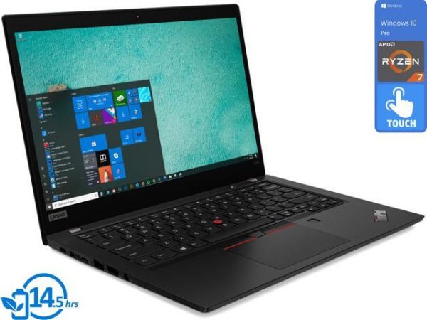 Lenovo ThinkPad X395 Notebook, 13.3" IPS FHD Touch Display, AMD Ryzen 7 Pro 3700U Upto 4.0GHz, 16GB RAM, 512GB NVMe SSD, Vega 10, HDMI, DisplayPort via USB-C, Wi-Fi, BT, Windows 10 Pro (20NLS0J400) Lenovo