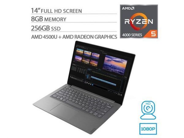 Lenovo V14 ARE 14" FHD Laptop, Ryzen 5 4500U Hexa-Core up to 4.0 GHz, 8GB DDR4 RAM, 256GB SSD, Wi-Fi, Bluetooth, HDMI, Win 10 Pro Lenovo