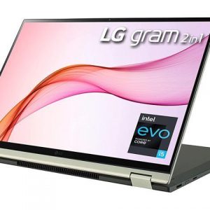 LG Gram 16T90P - 16" WQXGA (2560x1600) 2-in-1 Lightweight Touch Display Laptop, Intel evo with 11th gen Core i5-1135G7 CPU , 16GB RAM, 512GB SSD, 21 Hours Battery, Thunderbolt 4, Green LG Electronics