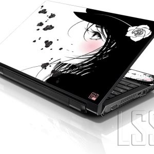 LSS Laptop 15 15.6 Skin Cover with Colorful Girl Pattern for HP Dell Lenovo Apple Asus Acer Compaq - Fits 13.3" 14" 15.6" 16" (2 Wrist Pads Free)