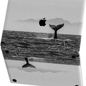 Mertak Vinyl Skin Compatible with MacBook Air 13 inch Mac Pro 16 15 Retina 12 11 2020 2019 2018 2017 Touch Bar Animal Women Black Cover Fog Ocean Tail Sticker Laptop Keyboard Trackpad White Whale