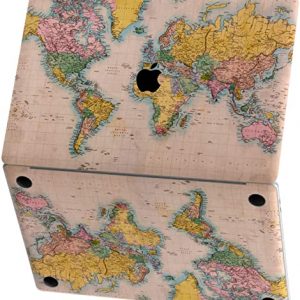 Mertak Vinyl Skin Compatible with MacBook Air 13 inch Mac Pro 16 15 Retina 12 11 2020 2019 2018 2017 Top Cover Decal Sticker Wrap Atlas Continents Keyboard Geography Old World Map Vintage Print