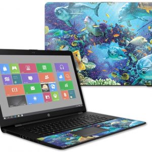 MightySkins Glossy Glitter Skin for HP 17t Laptop 17.3" (2017) - Ocean Friends | Protective, Durable High-Gloss Glitter Finish | Easy to Apply, Remove, and Change Styles | Made in The USA