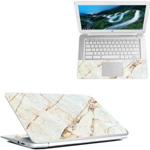 MightySkins Glossy Glitter Skin for HP Chromebook 14" (2018) - Antique Marble | Protective, Durable High-Gloss Glitter Finish | Easy to Apply, Remove, and Change Styles | Made in The USA