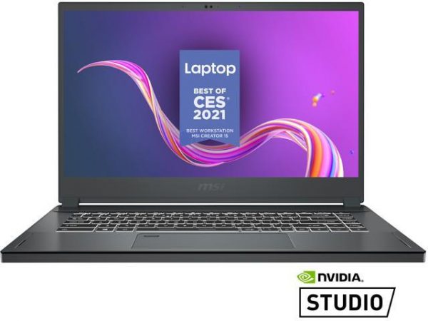 MSI Laptop Creator 15 A10SD-015 Intel Core i7 10th Gen 10750H (2.60 GHz) 16 GB Memory 512 GB NVMe SSD NVIDIA GeForce GTX 1660 Ti 15.6" Windows 10 Pro 64-bit MSI