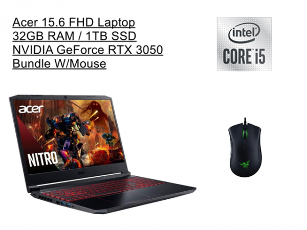 New Acer 15.6" FHD Laptop | 10th Gen Intel Core i5-10300H Processor | NVIDIA GeForce RTX 3050 | 32GB RAM | 1TB SSD | Windows 10 Home | Backlit Keyboard | Bundle Woov Wired Optical Gaming Mouse Acer America