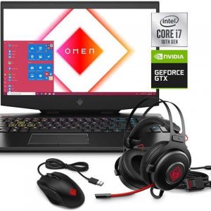 New HP OMEN 15.6" FHD IPS Premium Gaming Laptop | Intel Core i7-10750H | 32GB RAM | 1TB SSD +1TB HDD | NVIDIA GeForce GTX 1660 Ti | Backlit Keyboard | Windows 10 | with HP Mouse and Headset Bundle HP