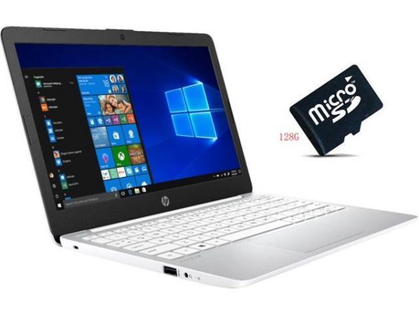 New HP Stream 11.6" HD Laptop | Intel Celeron | Intel UHD Graphics 600 | 4GB Memory | 64GB eMMC Flash Memory | Windows 10 Home in S mode| 128G Micro SD Card Bundle HP