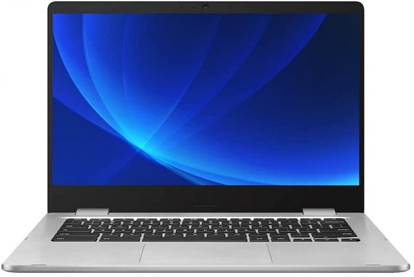 New_ASUS Chromebook 14 Inch HD Laptop Computer PC for Business Student with 4GB RAM 64GB eMMC Intel Celeron N3350 WiFi Bluetooth Webcam Type-C Online Class Ready Chrome OS 1-Week AimCare Sup, Silver