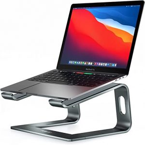 Nulaxy Laptop Stand, Ergonomic Aluminum Laptop Mount Computer Stand for Desk, Detachable Laptop Riser Notebook Stand Compatible with MacBook Air Pro, Dell XPS, More 10-16" Laptops - Gray