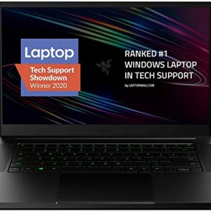 Razer Blade 15 Base Gaming Laptop 2020: Intel Core i7-10750H 6-Core, NVIDIA GeForce GTX 1660 Ti, 15.6" FHD 1080p 144Hz, 16GB RAM, 256GB SSD, CNC Aluminum, Chroma RGB Lighting, Thunderbolt 3, Black