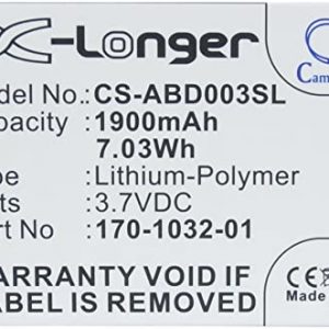 Replacement Battery for AMZ K 3, K III, K 3 Wi-fi, Compatible with K 3G, Graphite, fits Part No 170-1032-00, 170-1032-01, GP-S10-346392-0100, S11GTSF01A, Ebook eReader Battery 3.7V 1900mAh