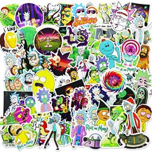 Rick and Morty Stickers Funny Laptop Stickers Pack Cool Cartoon Waterproof Decals for Car, Hydro Flasks, Water Bottle, Skateboard, 101pcs