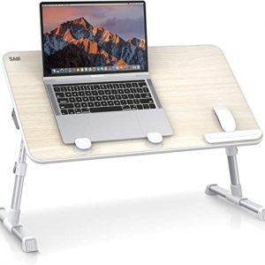 SAIJI Laptop Bed Tray Table, Adjustable Laptop Stand, Portable Lap Desks with Foldable Legs, Notebook Standing Breakfast Reading Desk for Sofa Couch Floor (Large)