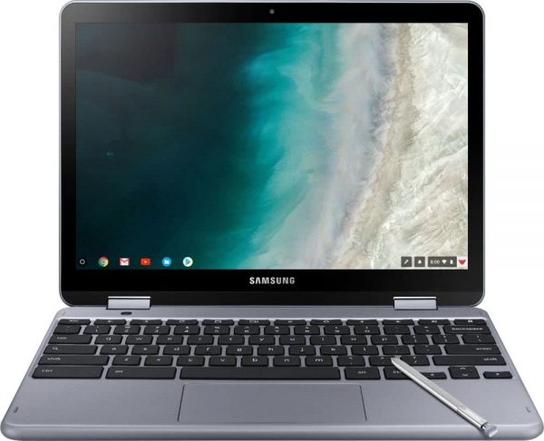 Samsung - Plus 2-in-1 12.2" Touch-Screen Chromebook - Intel Celeron - 4GB Memory - 32GB eMMC Flash Memory - Stealth Silver