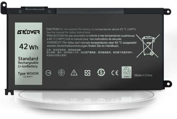 SKOWER 42Wh WDX0R Laptop Battery for Dell Inspiron 13 5368 5378 5379 7368 7378 15 5565 5567 5568 5570 5578 7560 7569 7570 7579 7580 14-7460 7472 17 5765 5770 5767 P58F P74G P69G Fit FC92N 3CRH3 T2JX4