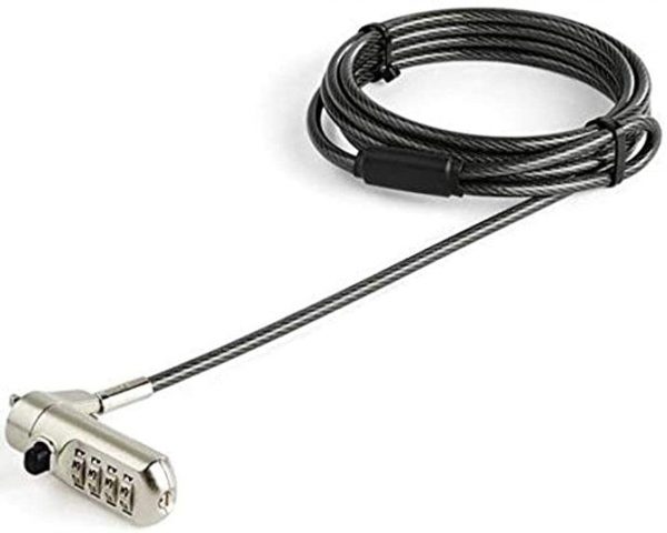 StarTech.com 6ft (2m) Laptop Cable Lock - Nano Slot Compatible 4 Digit Combination Security Cable Lock - Serialized Anti-Theft Vinyl Coated Steel Cable Lock for Nano Slot Computer/Device (LTLOCKNANO)