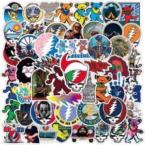 Stickers for Grateful Dead[50pcs] Vinyl Waterproof for Laptop Stickers,Skateboard, Hydro Flask, Water Bottle, Computer, Guitar,Luggage, Bike Bumper.Adults Stickers for Teens