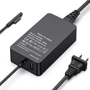 Surface Pro Charger, 15V 2.58A 44W Adapter Compatible with Microsoft Surface Laptop 1/2/3, New Surface Pro 7/6/5/4/3/X, Surface Go 1/2, Surface Book 1/2, Surface Laptop Go