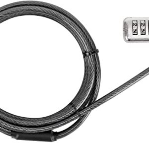 Targus DEFCON 3-in-1 Universal Resettable Combo Cable Lock for Laptop Computer and Desktop Security (ASP86RGL)