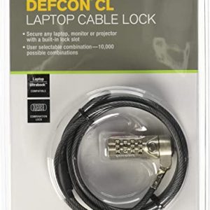 Targus DEFCON T-Lock Resettable Combo Cable Lock for Laptop Computer and Desktop Security (PA410U)