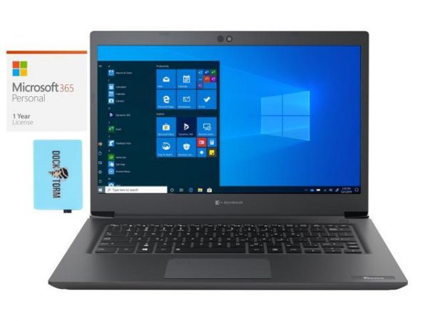 Toshiba Dynabook Tecra A40-G School and Business Laptop (Intel Celeron 5205U 2-Core, 4GB RAM, 128GB SSD, 14.0" Full HD (1920x1080), Intel UHD, Wifi, Win 10 Pro) with Microsoft 365 Personal , Hub Toshiba