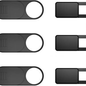 Webcam Cover 6-Pack, Web Camera Cover Slide Ultra-Thin for Laptop, iMac, MacBook Pro, Mac, Computer, Smart Phone, Tablets Slider Camera Blocker Protect Your Privacy & Security (Black)