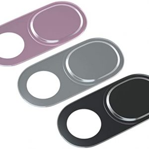 Webcam Cover, Laptop Camera Cover Slide 0.027-Inch Ultra-Thin Metal Camera Cover for MacBook Pro, iMac, Laptop, PC, iPad, Smart Phone, Protect Your Privacy (Black/Pink/Silver - 3 Pack)