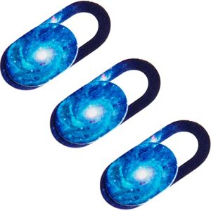Webcam Cover Slide Cute Pattern Web Camera Cover 0.02-Inch Ultra-Thin Fits for Laptop MacBook Pro iMac Air Computer Smartphones Tablets Protect Your Privacy and Security (Galaxy-3Pack