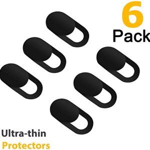 Webcam Cover Slide, Ultra Thin Web Camera Cover for Laptop, Smartphones iPhone, ipad, Tablet, Mac Air, MacBook Pro – Universal Computer Camera Cover Slider - Black (6 Pack)
