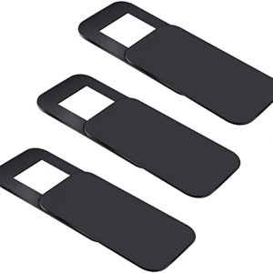 Webcam Privacy Cover, Ubitree 3PCS Webcam Cover Slide Strong Stickability Web Camera Cover for iPhone Android Laptops Mac Books PC Computer Tablet Smartphone, Protecting Your Privacy Security, Black