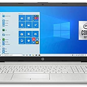 2021 HP 15.6" HD Laptop Computer PC, Intel Core i3-10110U (Beats i5-7200U), 4GB RAM, 128GB SSD, USB-C, WiFi, RJ45, HDMI, HD Webcam, Bluetooth, Windows 10 S, Silver, Fairywren Card