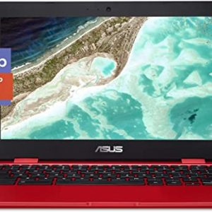 ASUS Chromebook C223 11.6" HD Chromebook Laptop, Intel Dual-Core Celeron N3350 Processor (up to 2.4GHz), 4GB RAM, 32GB eMMC Storage, Premium Design, Red, C223NA-DH02-RD