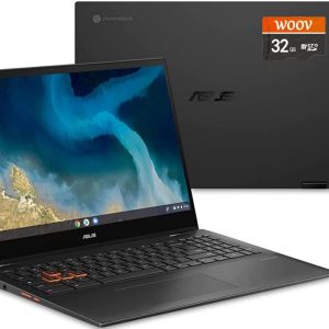 ASUS Flip CM5500 Chromebook, 15.6" Touchscreen FHD (1920x1080) 250-Nits Display, AMD Ryzen 5 3500U，8GB RAM, 128GB SSD, Backlit Keyboard, Wi-Fi 6, with WOOV 32GB SD Card