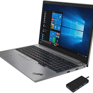 Lenovo ThinkPad E15 Home and Business Laptop (Intel i7-10510U 4-Core, 32GB RAM, 1TB PCIe SSD, Intel UHD Graphics, 15.6" Full HD (1920x1080), Fingerprint, WiFi, Bluetooth, Win 10 Pro) with USB Hub