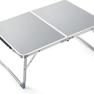 LORYERGO Lap Laptop Desk, Portable Lap Desk, Mini Picnic Desk & Sofa Tray, Lightweight Small Bed Tray for Eating, Writing (Silver)