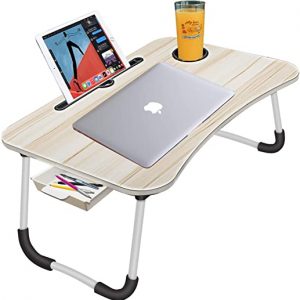 LXYZFZC Large Foldable Bed Tray Lap Desk,Portable Lap Desk with Tablet & Phone Slots Perfect for Watching Movie on Bed Or As Personal Dinning Table