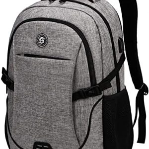 SHRRADOO Anti Theft Laptop Backpack Travel Backpacks Bookbag with usb Charging Port for Women & Men School College Students Backpack Fits 15.6 Inch Laptop Grey