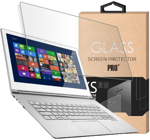 Tempered Glass Screen Protector for 13.3 Inches Laptop, 9H Hardness and Crystal Clear, Screen Protector size is 11.57 inch width x 6.54 inch height, compatible with any 13.3 inch touch screen laptop